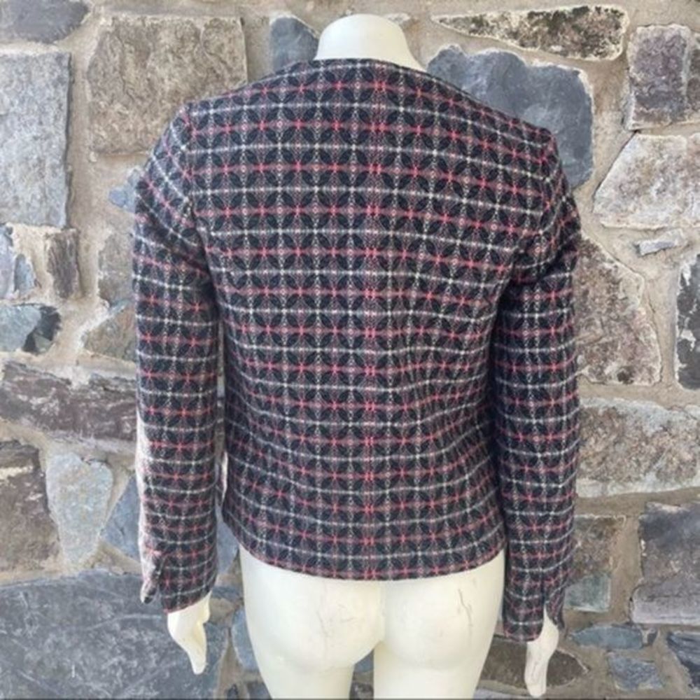 Pendleton Wool Plaid Cropped Blazer Jacket Size 6 - image 4
